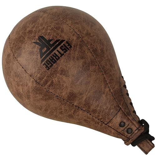 FISTRAGE Speed Ball Boxing Bag Leather MMA Muay Thai Training Punching Dodge Striking Kit with Free Hanging Swivel Workout Speedball Kicking Platform Equipment (Black) thumbnail 6
