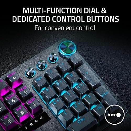 Razer Huntsman V3 Pro Esports Gaming Keyboard: Analog Optical Switches - Razer Snap Tap - Rapid Trigger - Adjustable Actuation - Media Keys & Dial - Doubleshot PBT Keycaps - Wrist Rest - Black thumbnail 8