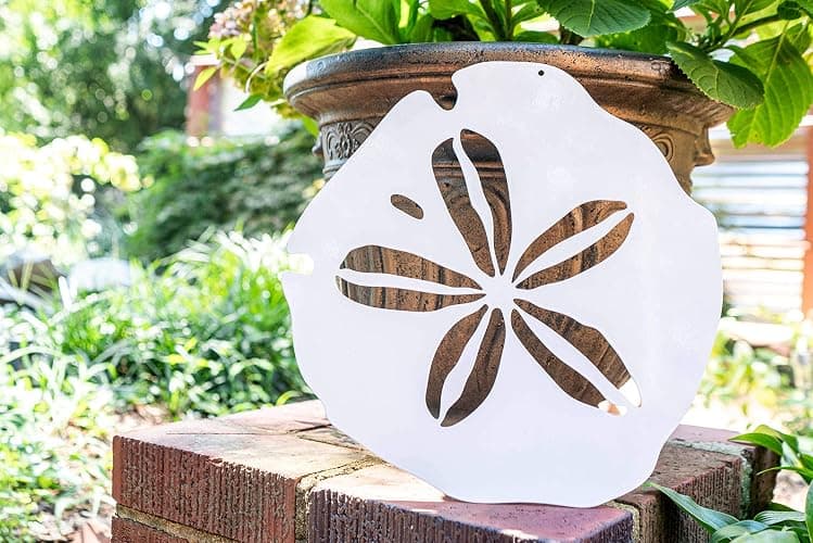 Riverside Designs Coastal Sand Dollar Ocean Beach Metal Art Steel Wall Decor (12", White) thumbnail 2