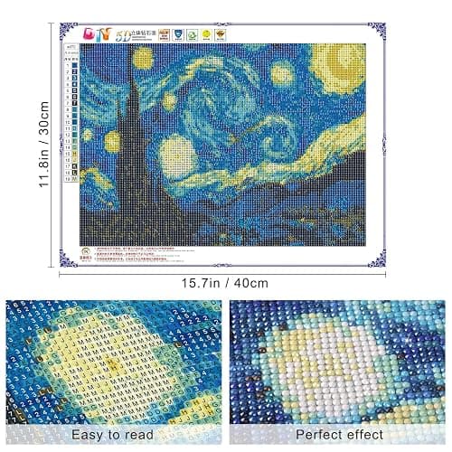 5D Diamond Painting Kit Completo, Pittura Diamante Cielo Stellato per Bambini DIY Strass Ricamo a Punto Croce Decorazione per Casa 30x40cm thumbnail 8