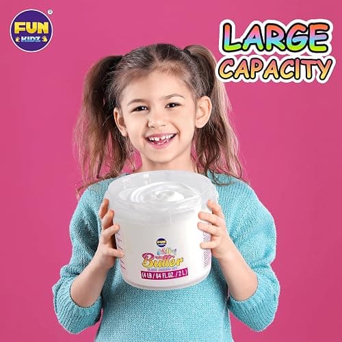 4 LB Milky Butter Slime Bucket Gift for Girls, FunKidz 64 FL OZ Huge Soft White Premade Scented Slime Kit Toy with 29 Variety Add-Ins Perfect Birthday Present for Kids Age 6+ thumbnail 3