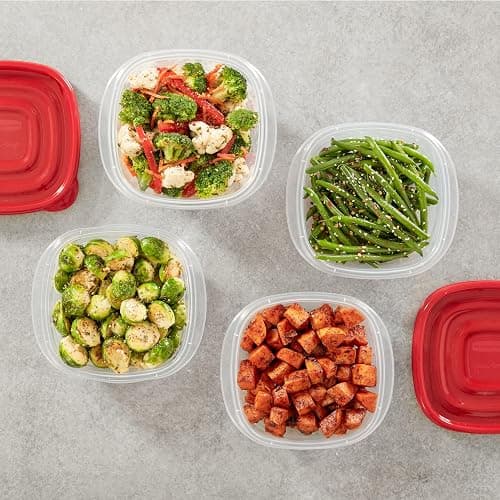 Rubbermaid TakeAlongs Food Storage Containers, 52 Piece Plastic Container Set, Dishwasher and Microwave Safe Meal Prep, Snack, and Lunch Container, BPA Free, Ruby Red thumbnail 6