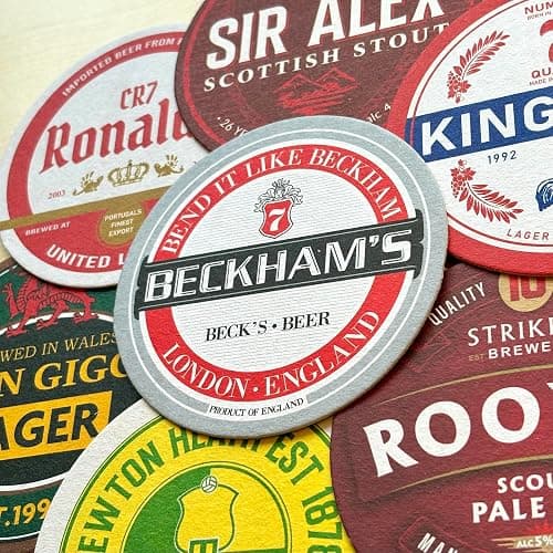 Man United Football Beer Mat Coasters - Perfect for a Gift or Present for Any Manchester United Fan (8-Pack) thumbnail 3