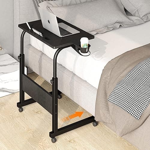 Klvied Small Standing Desk Adjustable Height, Portable Treadmill Desk, Mobile Table Ideal for Laptops and Tablets, Black thumbnail 9