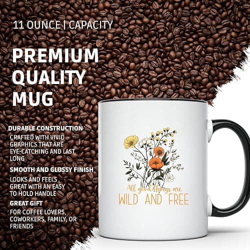 All Good Things Are Wild and Free Mug - Floral Design Coffee Cup - Inspirational Mug for Nature Lovers - Motivational Mug - Unique - 11 Ounce - Enjoy Your Favorite Beverage with Style - CCMUG13513 thumbnail 5