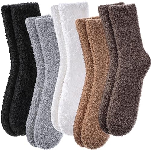 FNOVCO Womens Fuzzy Socks Super Soft Fluffy Winter Warm Cozy Home Sleeping Socks - Image 1