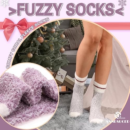 Womens Fuzzy Socks Fluffy Slipper Winter Warm Thick Plush Fleece Sleep Soft Home Socks thumbnail 4