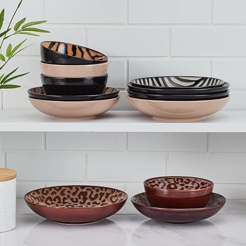 Mikasa Amari Animal Print Safari 12 Piece Dinnerware Bowl Set, Service for 4 thumbnail 2