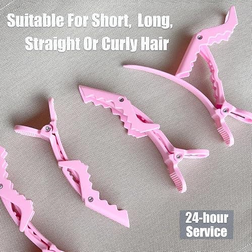 30 Pcs Alligator Hair Clip for Styling Sectioning - Salon Hair Clip for Thick Hair, Plastic Hair Styling Clip with Wide Teeth & Double-Hinged Design (Pink) thumbnail 7
