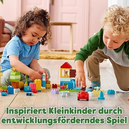 LEGO DUPLO Deluxe Steinebox - Montessori Spielzeug ab 1 Jahr - Lernspielzeug für Kleinkinder mit Auto, Zahlensteinen und Tierfiguren und Aufbewahrungsbox - Geschenk für Mädchen und Jungen 10914 thumbnail 4