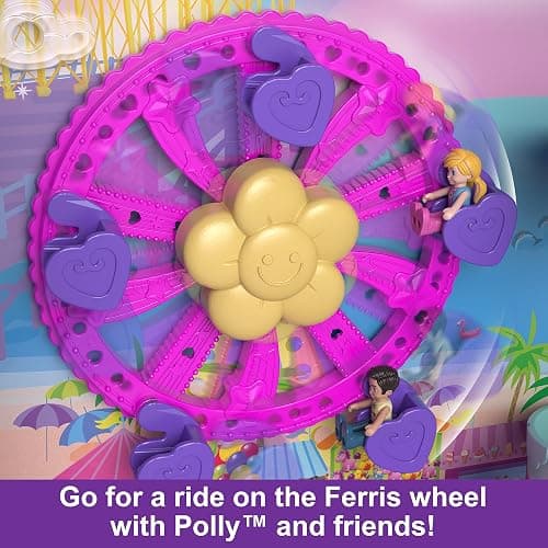 Polly Pocket Dolls, Playset and Travel Toys, 4 Dolls, 1 Vehicle, 25+ Accessories, Resort Roll Away (Amazon Exclusive) thumbnail 7