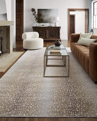 Livabliss Area Rugs - 5x7 Pablo Modern Antelope Print Tan Gray Rug for Living Room Bedroom - Animal Theme Non-Shedding Stain Resistant Carpet for Kitchen, Home Office (5'3" x 7'1") thumbnail 7