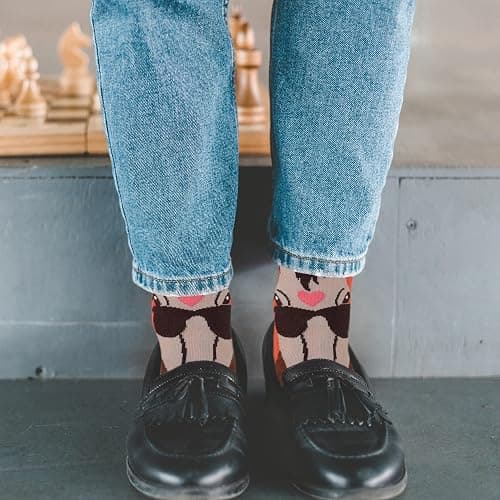 Jeasona Women's Cat Socks Cat Gifts Cute Animal Socks Dog Owl Gifts for Women - Multicolored Horse thumbnail 5