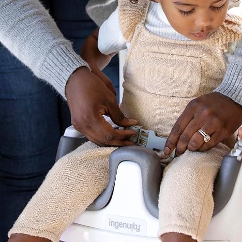 Ingenuity Baby Base 2-in-1 Booster Feeding and Floor Seat with Self-Storing Tray - Slate thumbnail 9