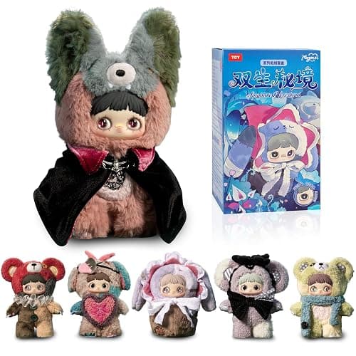 Mckkymi Plush Blind Box,Maymei Twin Secret Realm Series Stuffed Blind Box Doll 1PC,Kawaii Mystery Plush Toys Collectible for Birthday Gift,Halloween Plush Toys (1 of 7 Possible Styles) - Image 1