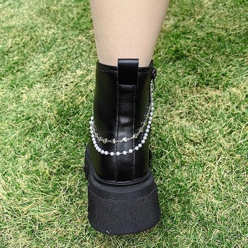 Gownsella 2 Stück Schuh Charms Kette – Punk Schuhschmuck für Sneaker & Boots, Schnürsenkel Anhänger mit Clip, DIY Zubehör thumbnail 4