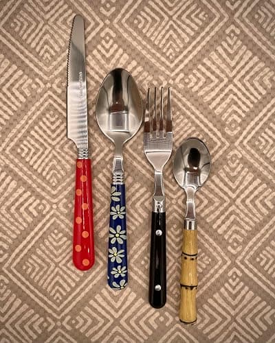 The Original Brink House Eclectic Collection Mix & Match Stainless Steel Cutlery Set with Multicolored Handles / 16 pieces with Metal Stand/Lifestyle utensils for home, apartment, dorm, outdoor thumbnail 7