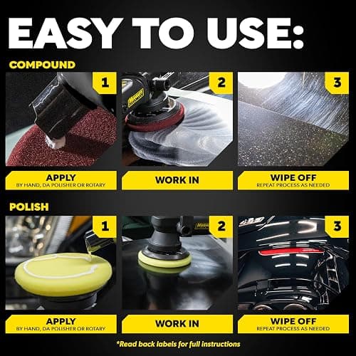 Meguiar's Mirror Glaze Bundle - Compound and Polish Kit for Scratch-Free Exterior Gloss, Featuring M105 Ultra-Cut Compound and M205 Ultra-Finishing Polish thumbnail 6