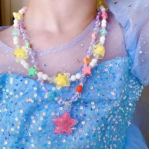 SIELEVIN Kids Jewelry for Little Girls Necklace Bracelet with Unicorn Rainbow Star Crown Pendant for Toddler Dress up Jewelry Princess Gifts for 3 4 5 6 7 8 Years Old thumbnail 4