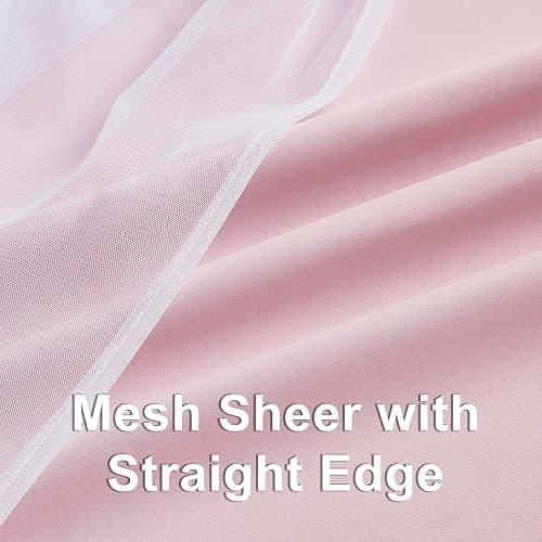 Bujasso Pink Blackout Curtains with Sheer Overlay Mix and Match Double Layer 80% Room Darkening Window Treatment Set for Girls Bedroom Living Room Pink Drapes with Tiebacks Grommet Top 37" Wx84 Lx2 thumbnail 5