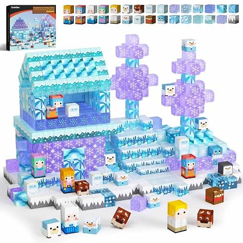 GobiDex 100PCS Magnetic Blocks Magnet Building Toys, Princess Castle Toys for Girls, Upgraded STEM Sensory Birthday Gift for Kids Age 3+ Years Old - Image 1