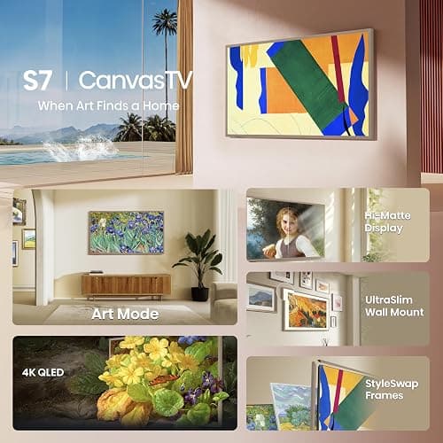 Hisense 75-Inch Class QLED 4K S7N CanvasTV Series Dolby Vision HDR Google Smart TV (75S7N, 2025 Model) - 144Hz, Art Mode, Anti-Glare Panel, Hi-Matte Display, UltraSlim Wall Mount & Frame Included thumbnail 4