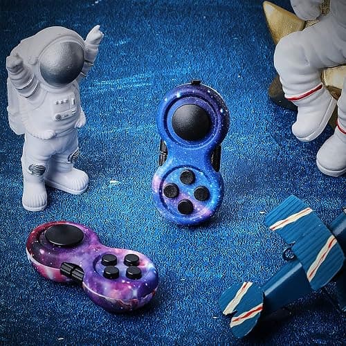 Skylety 2 Fidget Toy Game Controller Fidget Pad, Starry Purple Starry Blue | Stress Relief Sensory Toy, Concentration Toy with 8 Fidget Functions, for ADHD Autism Relief Stress Anxiety thumbnail 5
