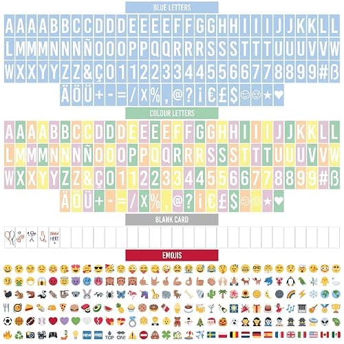 BONNYCO Blue Cinema Light Box with 400 Letters, Emojis and 2 Markers. Led Light Box Boy Bedroom Decor, Baby Shower. Cinema Led Sign Letters Board Gifts for Boys, Children for Birthdays Christmas thumbnail 4