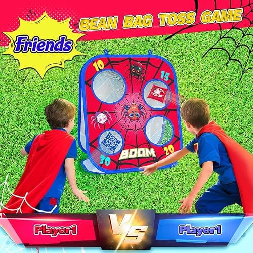 Spider Bean Bag Toss Game, 3-in-1 Cornhole Board Outdoor Toys for Kids, Family Party Activity Toddler Yard Backyard Beach Lawn Party Camping Game Toys for 3 4 5 6 7 8 Year Old Boys Girls Birthday Gift thumbnail 2