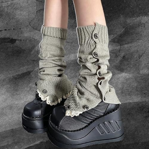 Lebaley Kawaii Leg Warmers Y2K Harajuku Legs Warmer for Girls Women Lolita Accessorie Gothic Long Sock Winter Ankle Warmers thumbnail 5