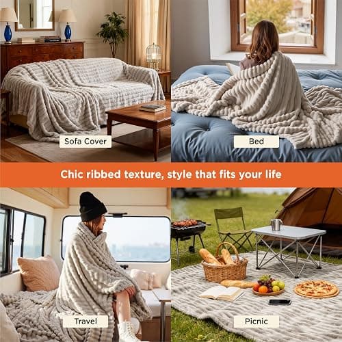 Bedsure GentleSoft King Size Blanket for Bed - Cozy Soft Blankets for Women, Cute Large Fleece Throws for Girls, Linen, 108x90 Inches thumbnail 6
