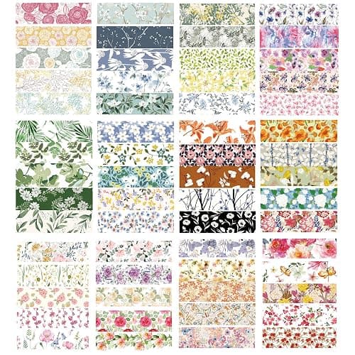 YUBX Flowers Washi Tape Set 60 Rolls Floral Patterns Decorative Skinny Blooms Masking Tapes for Arts, DIY Crafts, Journals, Planners, Scrapbook, Wrapping (Spring) thumbnail 4