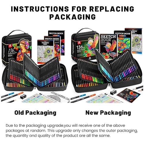 136 PCS Colored Pencils Set for Adult Coloring Books, 120 Colored Pencils with Sketchbook, Coloring Book, Sharpener, Soft Core Sketching Drawing Pencils, Art Supplies for Adults Artists (Black) thumbnail 4