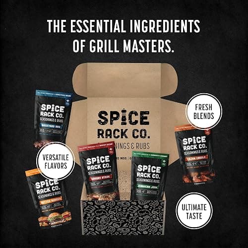 Spice Rack Co. BBQ Seasonings And Rubs - Smoking & Grilling Spices and Seasonings Sets, Grilling Accessories & Smoker Accessories, Unique Fathers Day Gift For Dad, Gifts For Father's Day (5 Pack) thumbnail 5