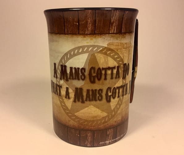 Mid-South Products John Wayne 16 oz. Ceramic Mug with Rifle Handle - A Man's Gotta Do Design - Must For The Duke's Collectors thumbnail 5