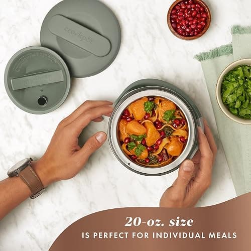 Crock-Pot Portable Electric Lunch Box 20-Ounce Food Warmer Moonshine Green | Ideal for Travel On-the-Go | Keeps Food Spill-Free Warm & Tasty | Dishwasher-Safe thumbnail 2