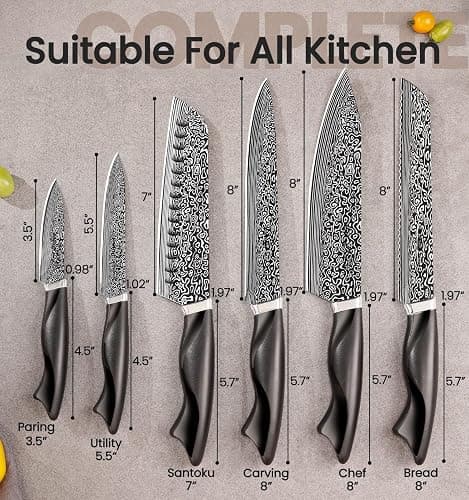 Knife Set, 15 Pieces Kitchen Knife Set with Built in Sharpener, High Carbon German Stainless Steel Knife Block Set, Dishwasher Safe, Mothers Day Gifts thumbnail 3