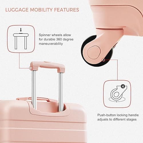 Luggage Set 3 Pcs, ABS Hard Shell Durable Lightweight, 360 Silent Spinner Wheels, TSA Lock thumbnail 5