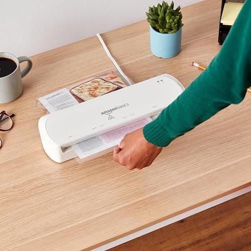 Amazon Basics 9 inch Thermal Laminator Machine for Documents and Photos, Easy to Use for Home Office or School, White thumbnail 5