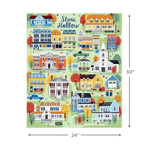 Hallmark Gilmore Girls 1,000-Piece Jigsaw Puzzle (Stars Hollow Map) Mom Gift for Mother's Day thumbnail 3