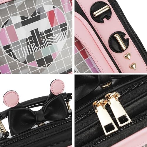 ENJOININ Retro TV Shaped Ita Bag Backpack Small Pin Display Bag with Inserts Cute Ita Crossbody Bag for Enamel Pins Display thumbnail 6
