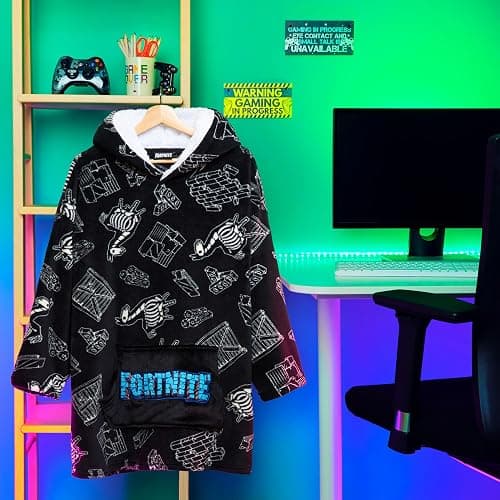 Fortnite Blanket Hoodie Gifts for Boys Teens, Oversized Fleece Pullover with Sherpa-Lined Hood, Wearable Blanket for Gamers thumbnail 3