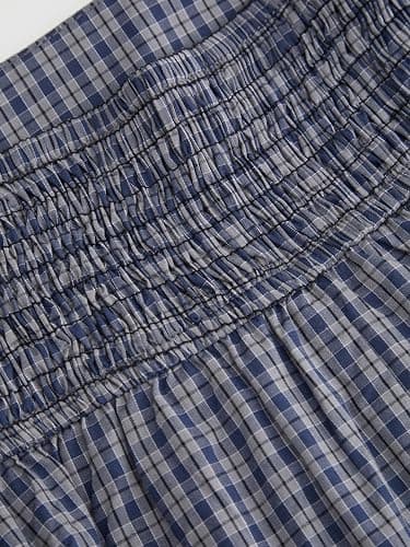 CIDER Womens Mini Dress Gingham Print Square Neck Ruffle Straps Loose Fit Slip Dress Holiday Casual Dresses thumbnail 6