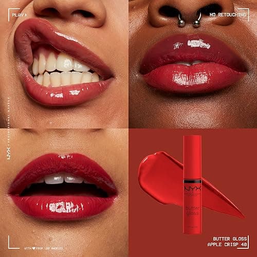 NYX PROFESSIONAL MAKEUP Butter Gloss, Non-Sticky Lip Gloss - Apple Crisp (Modern Red) thumbnail 3