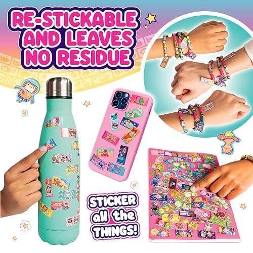 Sticki Rolls Anna & Erin BFF Pack – The Original Wearable Shareable Friendship Bracelets with 160+ Stickers | Collect and Share | Anna and Erin Charms | Ages 5 and Up thumbnail 3