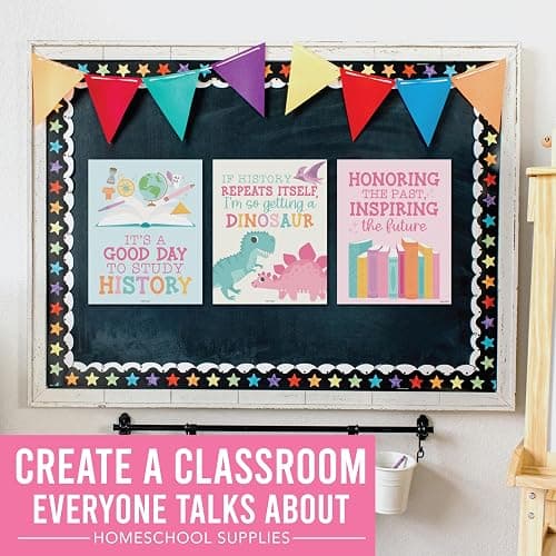 Hadley Designs 6 Social Studies Classroom Decorations – US History Posters for Elementary, Middle School and High School, Durable World History Wall Art for Teachers - Pastel Classroom Decor thumbnail 4