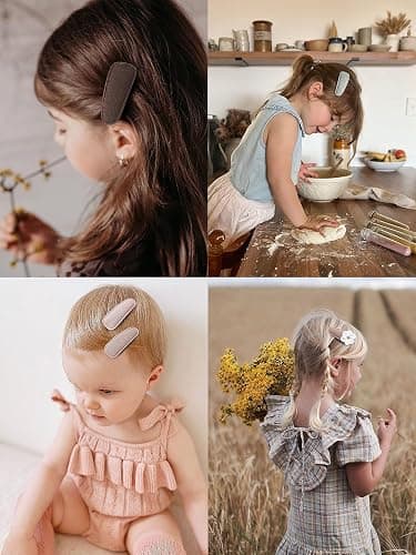 Fancy Clouds 20 Pack Baby Hair Clips for Girls Toddler,Neutral Fabric Snap Clips Pins With Embroidery Daisy Flower,Handmade Hair Accessories Barrettes for School Age Kids Children Gifts thumbnail 4