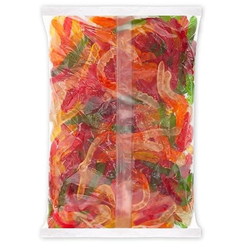 Albanese Candy, Large Assorted Fruit Gummi Worms, 5-pound Bag | Soft and Chewy Gummies, Gluten Free, Fat Free | Natural Flavors & Colors | Perfect for Birthday Parties and the Classroom thumbnail 3