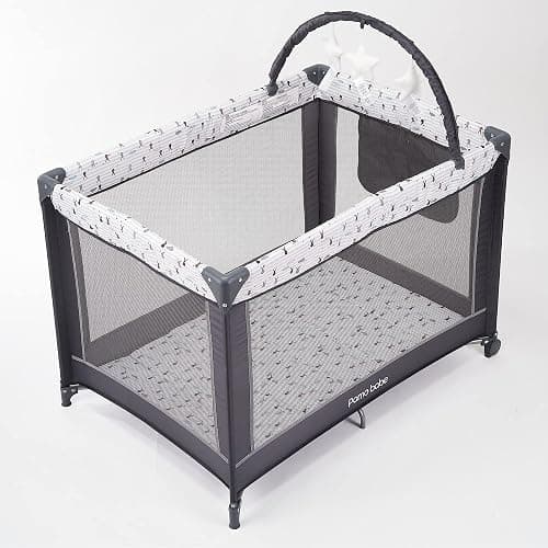 Pamo Babe Portable Baby Playpen, Lightweight Travel Playard with Mattress and Wheels (Rabbit) thumbnail 5