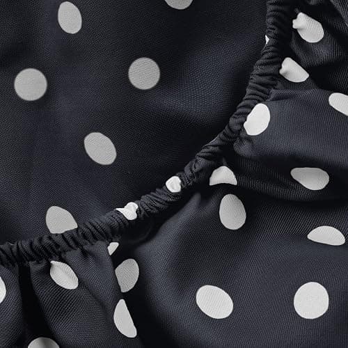 Superior Polka Dot Sheet Set, 600 Thread Count Cotton Blend Bedding Sets, Soft and Wrinkle Resistant Sheets with Deep Fitting Pockets - Full, Black thumbnail 4